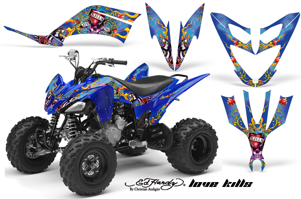 Yamaha Raptor 250 Graphics EH LoveKills Blue